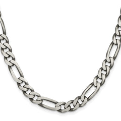 Sterling Silver Antiqued 7.75mm Figaro ChainQFG220A