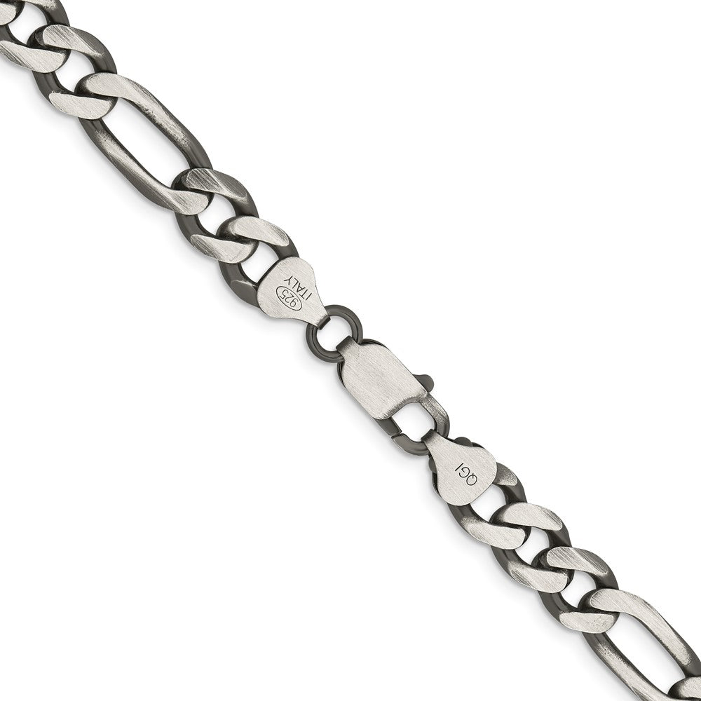 Sterling Silver Antiqued 7.75mm Figaro ChainQFG220A