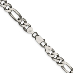 Sterling Silver Antiqued 7.75mm Figaro ChainQFG220A
