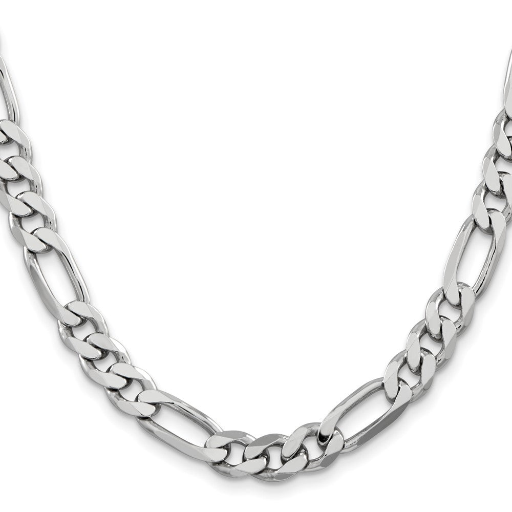 Sterling Silver Rhodium-plated 7.75mm Figaro ChainQFG220R