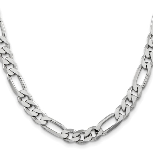 Sterling Silver Rhodium-plated 7.75mm Figaro ChainQFG220R