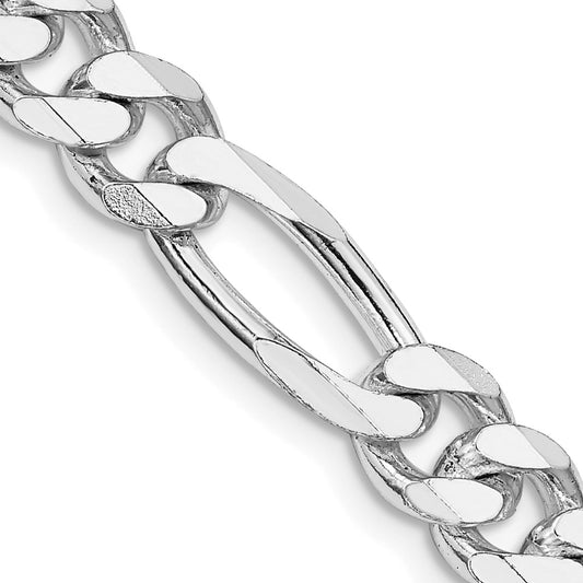 Sterling Silver Rhodium-plated 7.75mm Figaro ChainQFG220R