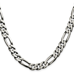 Sterling Silver Antiqued 9mm Figaro ChainQFG250A