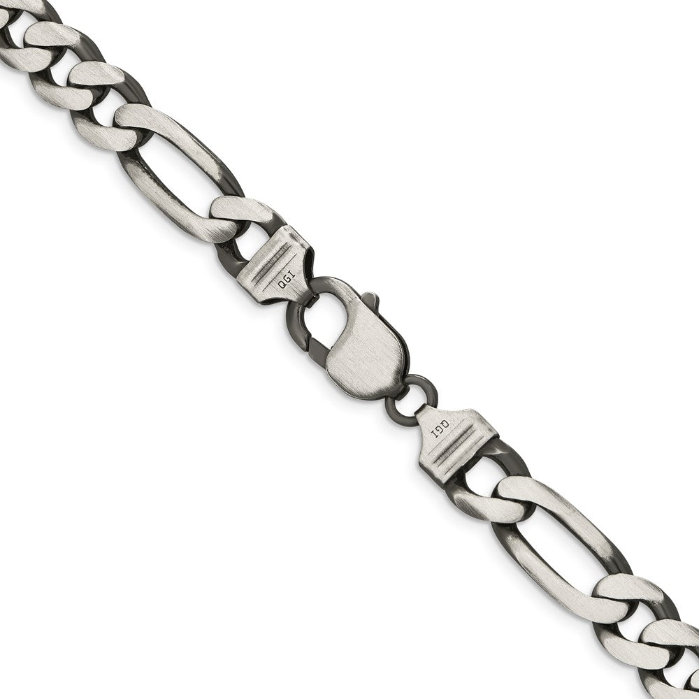 Sterling Silver Antiqued 9mm Figaro ChainQFG250A