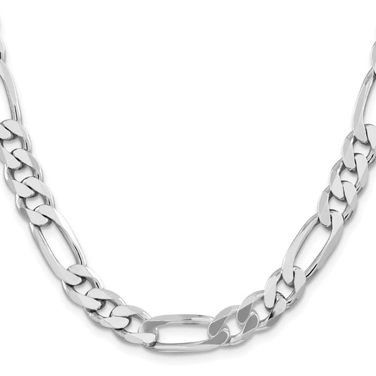 Sterling Silver Rhodium-plated 9mm Figaro ChainQFG250R