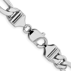 Sterling Silver Rhodium-plated 9mm Figaro ChainQFG250R