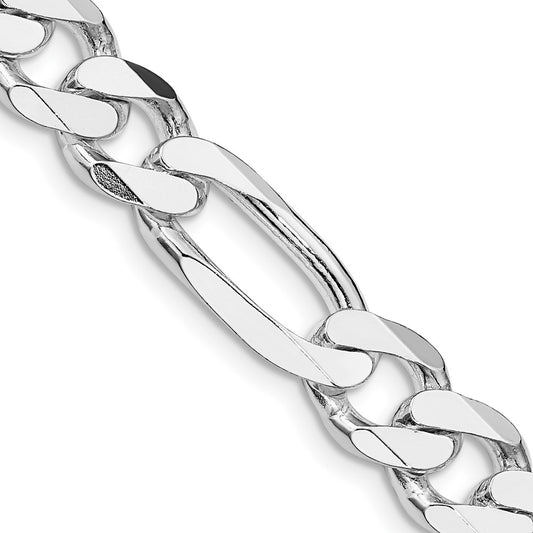 Sterling Silver Rhodium-plated 9mm Figaro ChainQFG250R
