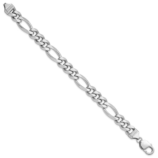 Sterling Silver Rhodium-plated 10.2mm Figaro Chain QFG280R-8