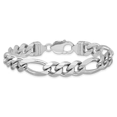 Sterling Silver Rhodium-plated 10.2mm Figaro Chain QFG280R-8