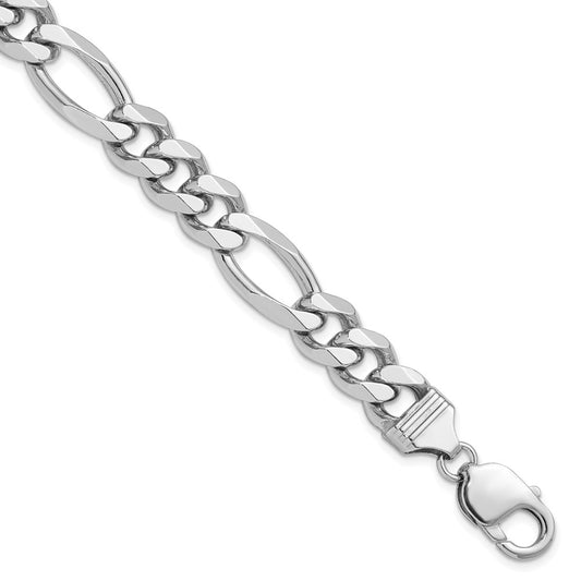 Sterling Silver Rhodium-plated 10.2mm Figaro Chain QFG280R-8