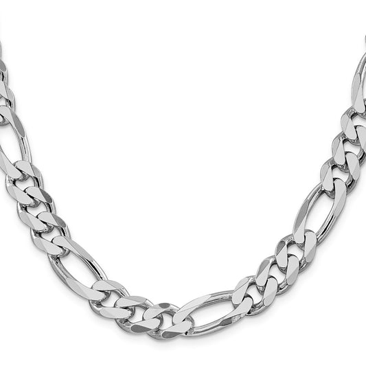 Sterling Silver Rhodium-plated 10.75mm Figaro ChainQFG300R