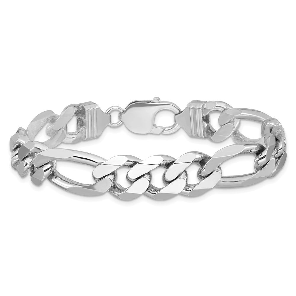 Sterling Silver Rhodium-plated 10.75mm Figaro Chain QFG300R-8