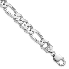 Sterling Silver Rhodium-plated 10.75mm Figaro Chain QFG300R-8