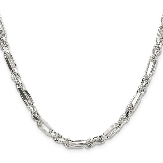 Sterling Silver 4.75mm D/C Figarope ChainQFGR090