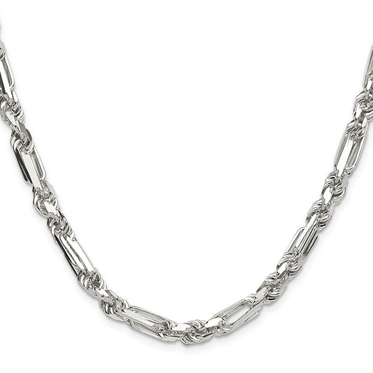 Sterling Silver 6mm D/C Figarope ChainQFGR110