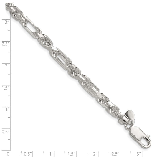 Sterling Silver 6mm D/C Figarope Chain QFGR110-8