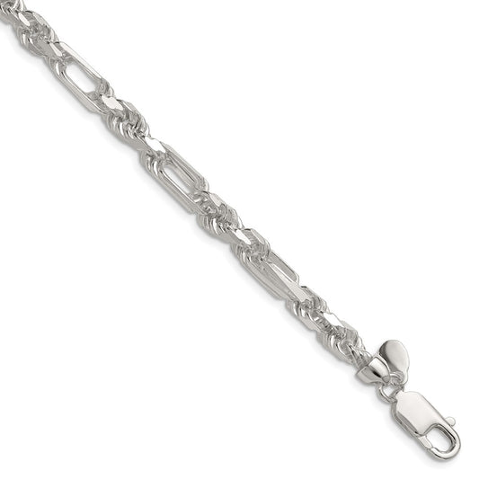 Sterling Silver 6mm D/C Figarope Chain QFGR110-8
