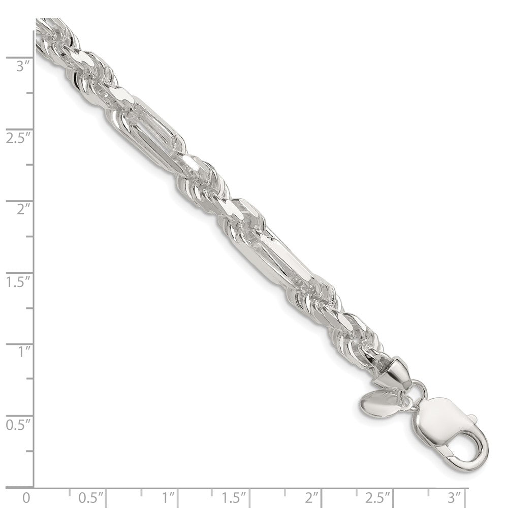 Sterling Silver 7mm D/C Figarope Chain QFGR130-8