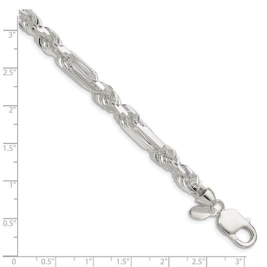Sterling Silver 7mm D/C Figarope Chain QFGR130-8