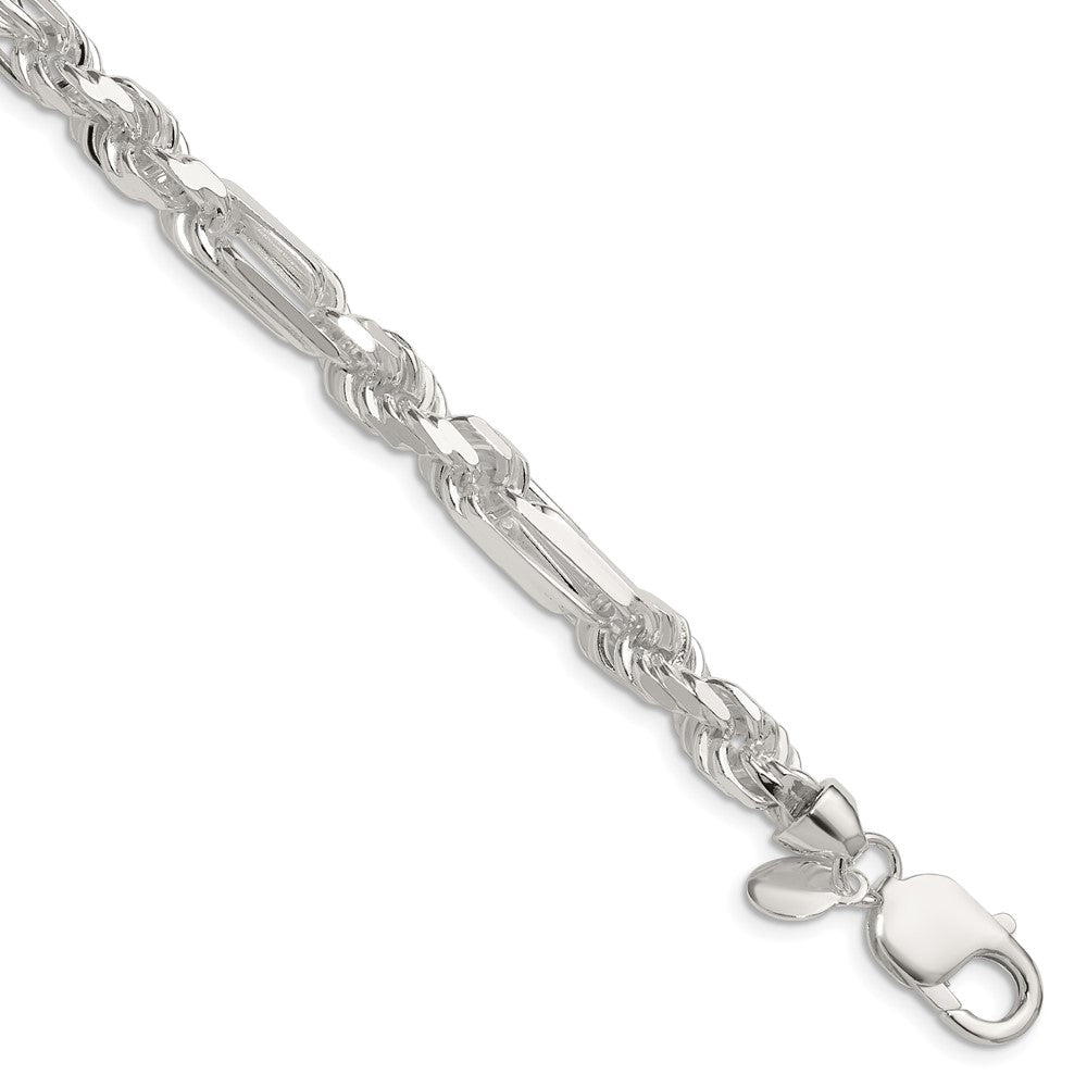 Sterling Silver 7mm D/C Figarope Chain QFGR130-8