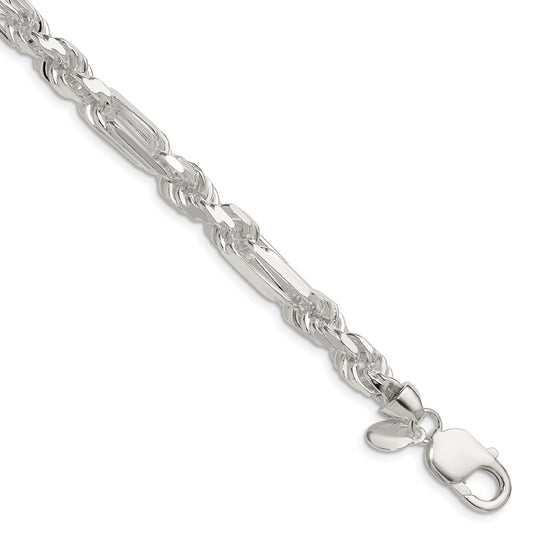 Sterling Silver 7mm D/C Figarope Chain QFGR130-8