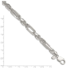 Sterling Silver 8mm D/C Figarope Chain QFGR150-8