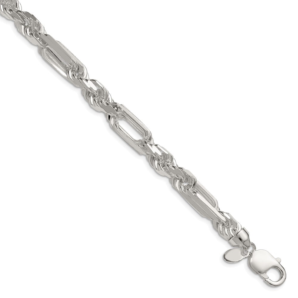 Sterling Silver 8mm D/C Figarope Chain QFGR150-8