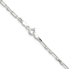 Sterling Silver D/C 3mm 3 Short Plus 1 Long Cable Link ChainQFL080
