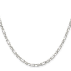 Sterling Silver D/C 4mm 3 Short Plus 1 Long Cable Link ChainQFL100