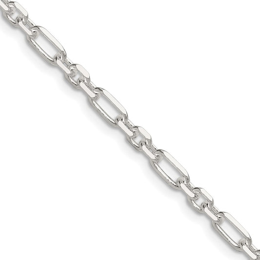 Sterling Silver D/C 4mm 3 Short Plus 1 Long Cable Link ChainQFL100