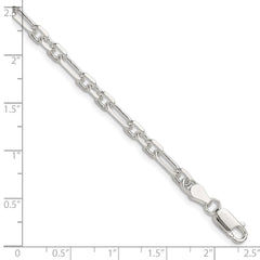 Sterling Silver D/C 4.5mm 3 Short Plus 1 Long Cable Link Chain QFL120-8