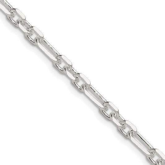 Sterling Silver D/C 4.5mm 3 Short Plus 1 Long Cable Link ChainQFL120