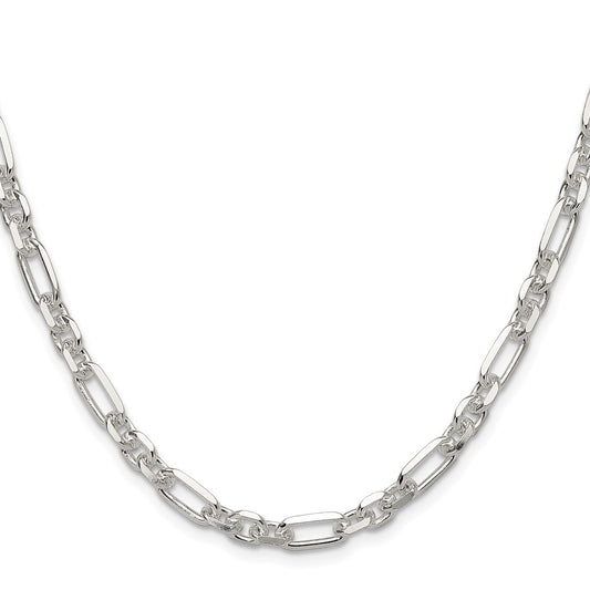 Sterling Silver D/C 6mm 3 Short Plus 1 Long Cable Link ChainQFL150