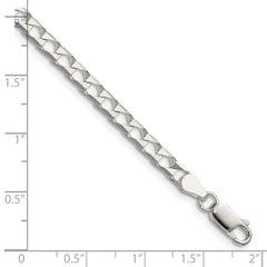 Sterling Silver 4mm D/C Square Curb Chain QFOC150-8