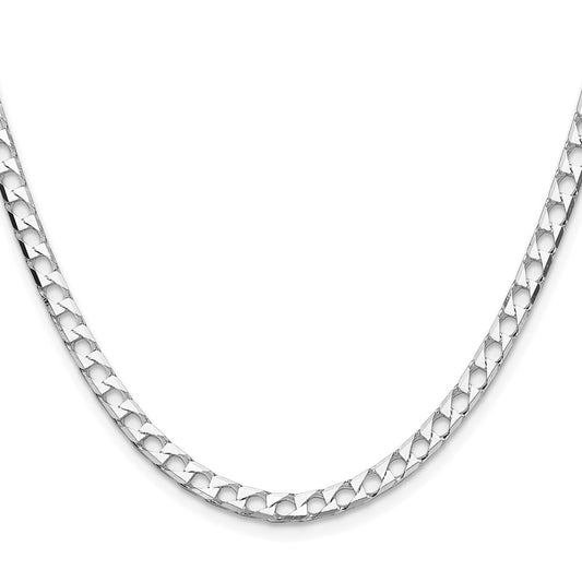 Sterling Silver Rhodium-plated 4mm D/C Square Curb ChainQFOC150R