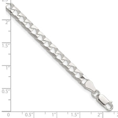 Sterling Silver 5mm D/C Square Curb Chain QFOC180-8