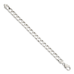 Sterling Silver 7.2mm D/C Square Curb Chain QFOC250-8