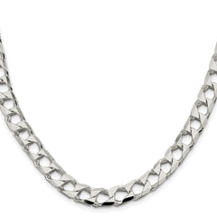 Sterling Silver Rhodium-plated 8.6mm D/C Square Curb ChainQFOC300R