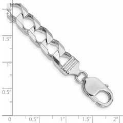 Sterling Silver Rhodium-plated 8.6mm D/C Square Curb Chain QFOC300R-8