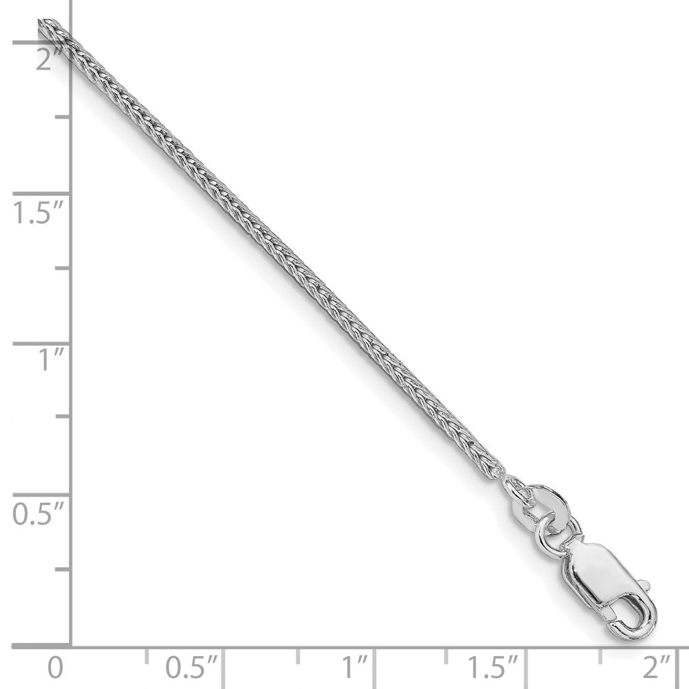 Sterling Silver Rhodium-plated 1.45mm Diamond-cut Round Franco Chain QFR150R-8
