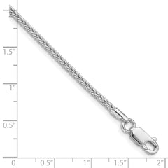 Sterling Silver Rhodium-plated 2mm Diamond-cut Round Franco Chain QFR200R-8