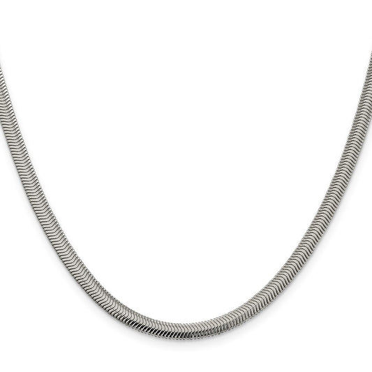 Sterling Silver 4.2mm Flat Oval Snake ChainQFS6
