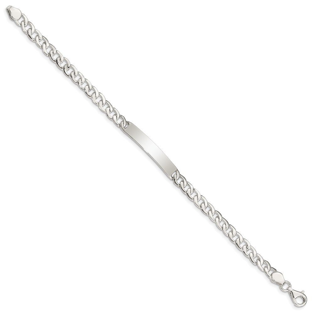 Sterling Silver Small ID Plate, Curb Link Bracelet QG1145-7.25