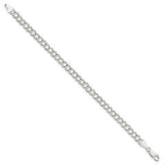 Sterling Silver 5.25mm Solid Double Link Charm Bracelet QG1162-7