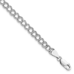 Amore La Vita Sterling Silver Rhodium-plated Polished 5.25mm 8 inch Open Link with Lobster Clasp Charm Bracelet QG1162R-7