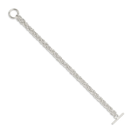 Sterling Silver 7.5inch Polished Fancy Link Toggle Bracelet QG1165-7.5