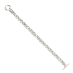 Sterling Silver 7.5inch Polished Fancy Link Toggle Bracelet QG1165-7.5