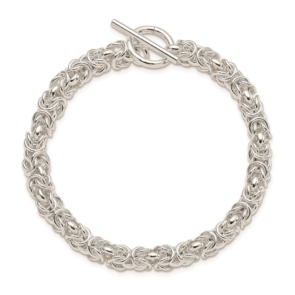Sterling Silver 7.5inch Polished Fancy Link Toggle Bracelet QG1165-7.5