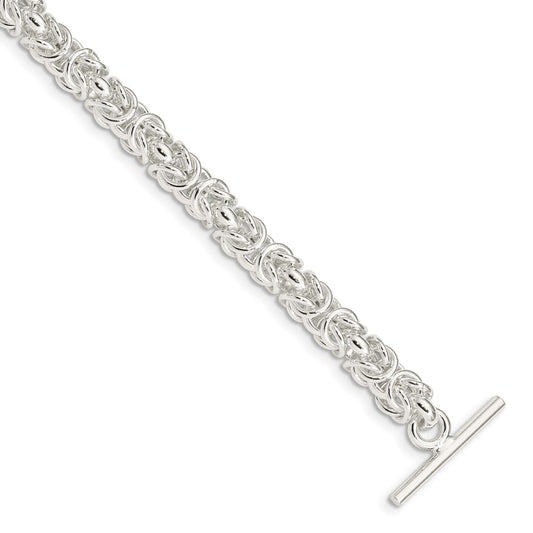 Sterling Silver 7.5inch Polished Fancy Link Toggle Bracelet QG1165-7.5