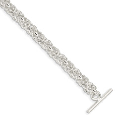 Sterling Silver 7.5inch Polished Fancy Link Toggle Bracelet QG1165-7.5